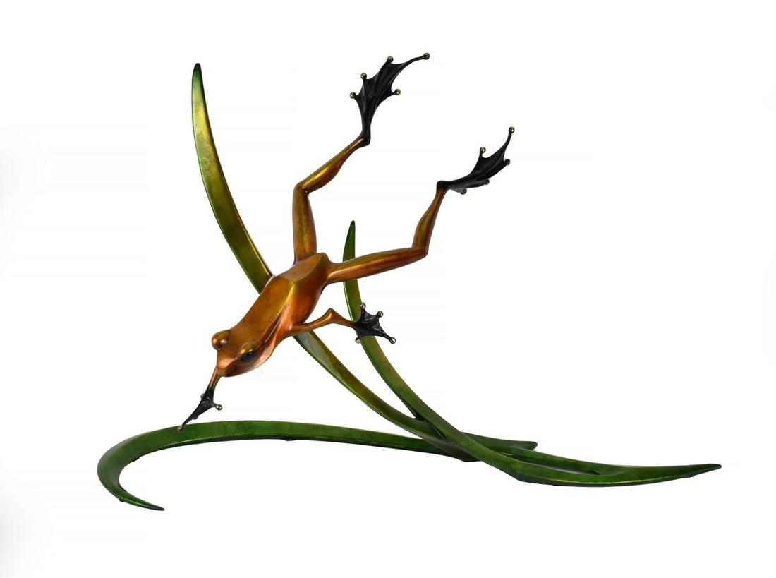 Tim Cotterill (b. 1950) Bronze Frog Figurine "Free Spirit" - 2007. Bronze and enamel sculpture  of (1 of 8)