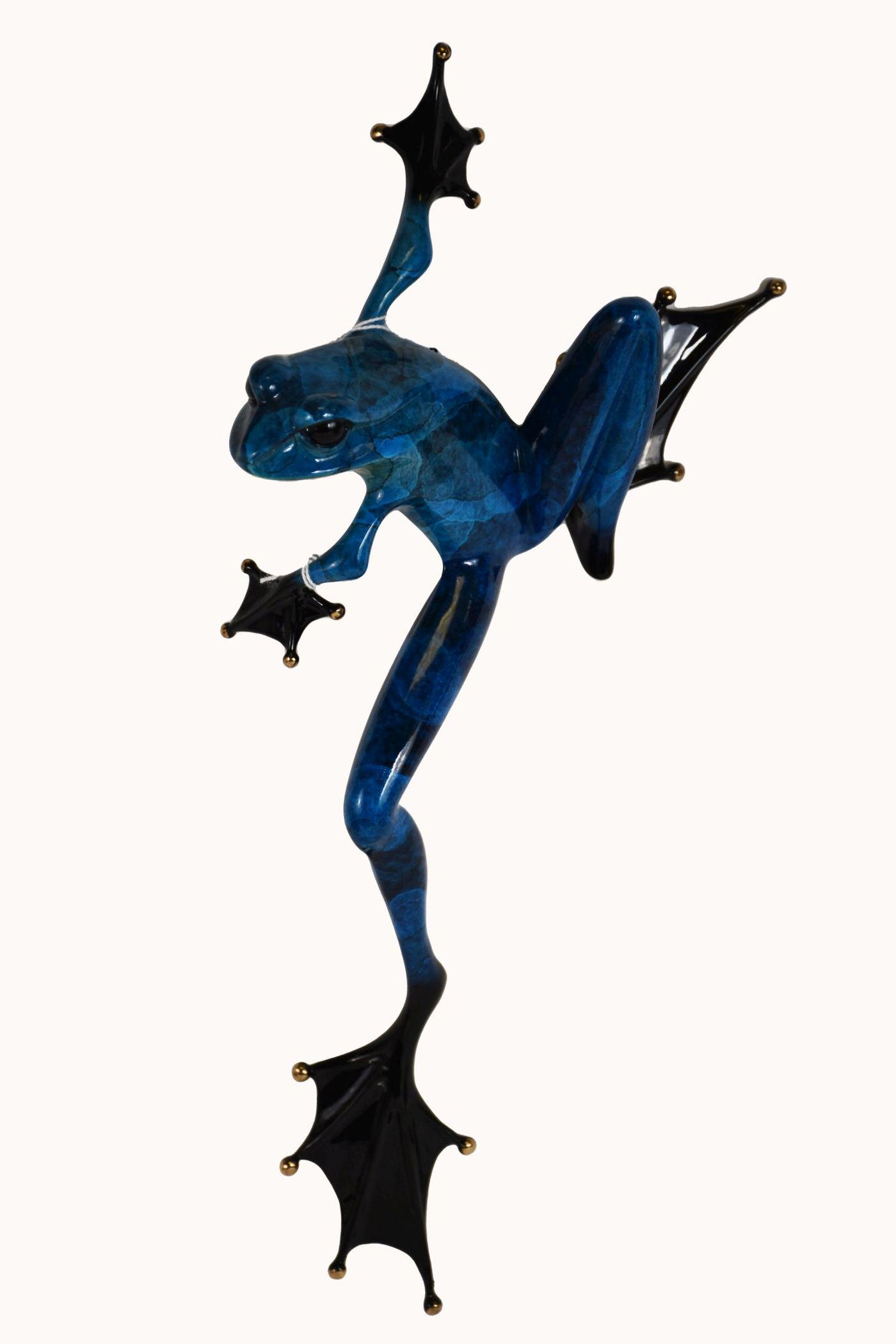 Tim Cotterill (b. 1950) Bronze Frog Figurine "Jungle Jim" - 2006. Bronze and enamel sculpture of a (1 of 3)