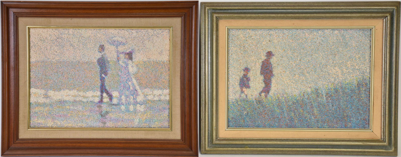2 paintings by Henry Benson (1930 - 1998) Rough textured impressionistic painting on canvas, man and (1 of 6)
