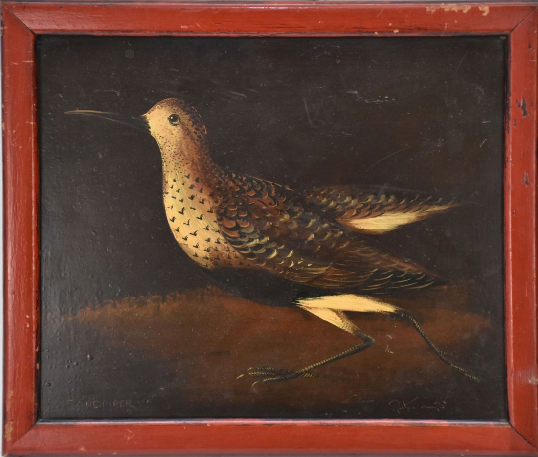 Peter Ompir (AMERICAN, 1904â€“1979) Vintage sandpiper PAINTING (1 of 5)