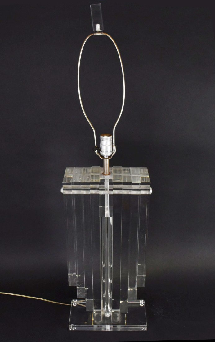 Lucite lamp, 40 inches high: Lucite lamp, 40 inches high