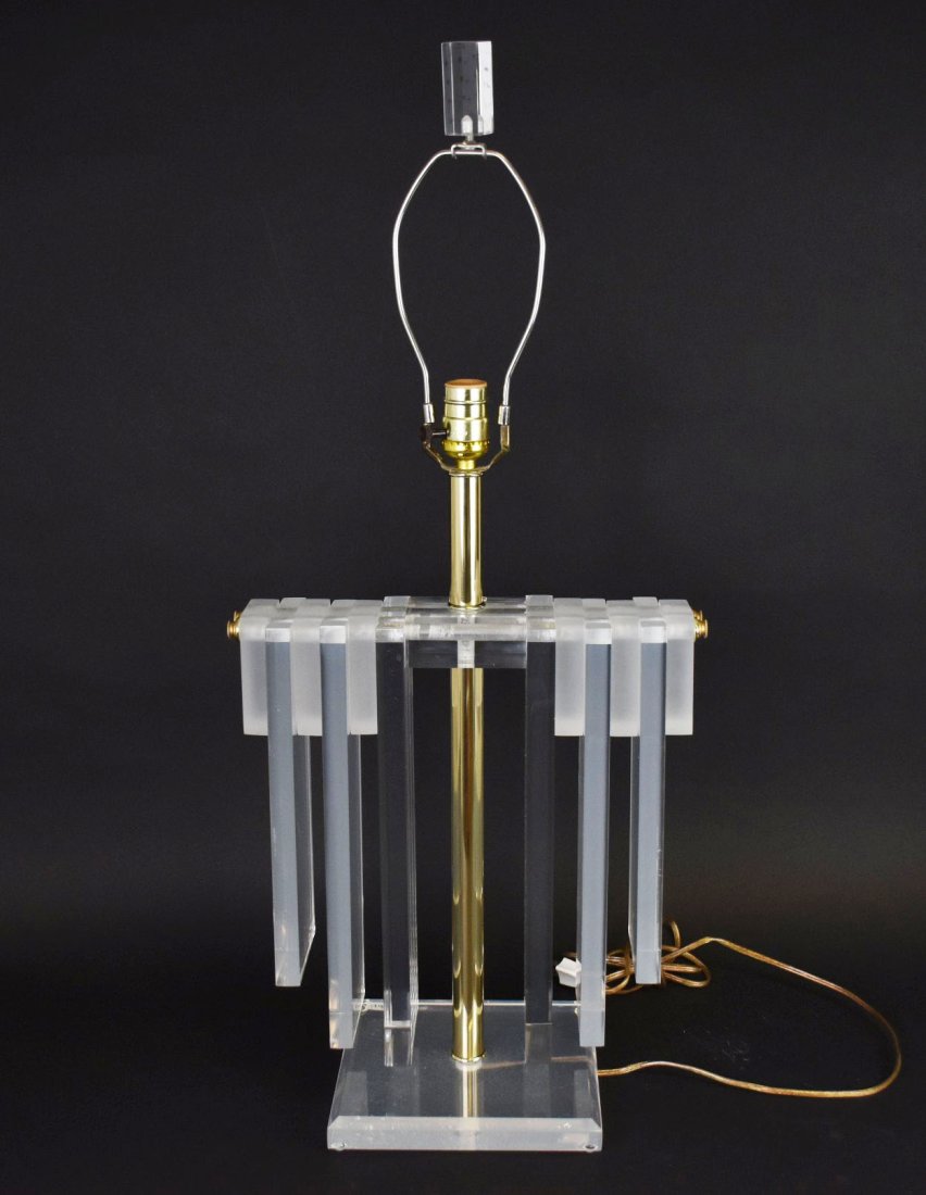 Lucite lamp, 33 inches high: Lucite lamp, 33 inches high
