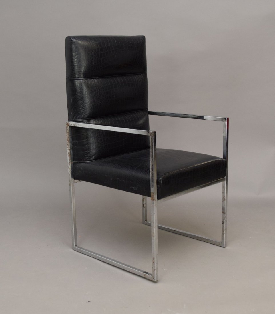 FENDI Mid Century Black Alligator Chair (1 of 5)