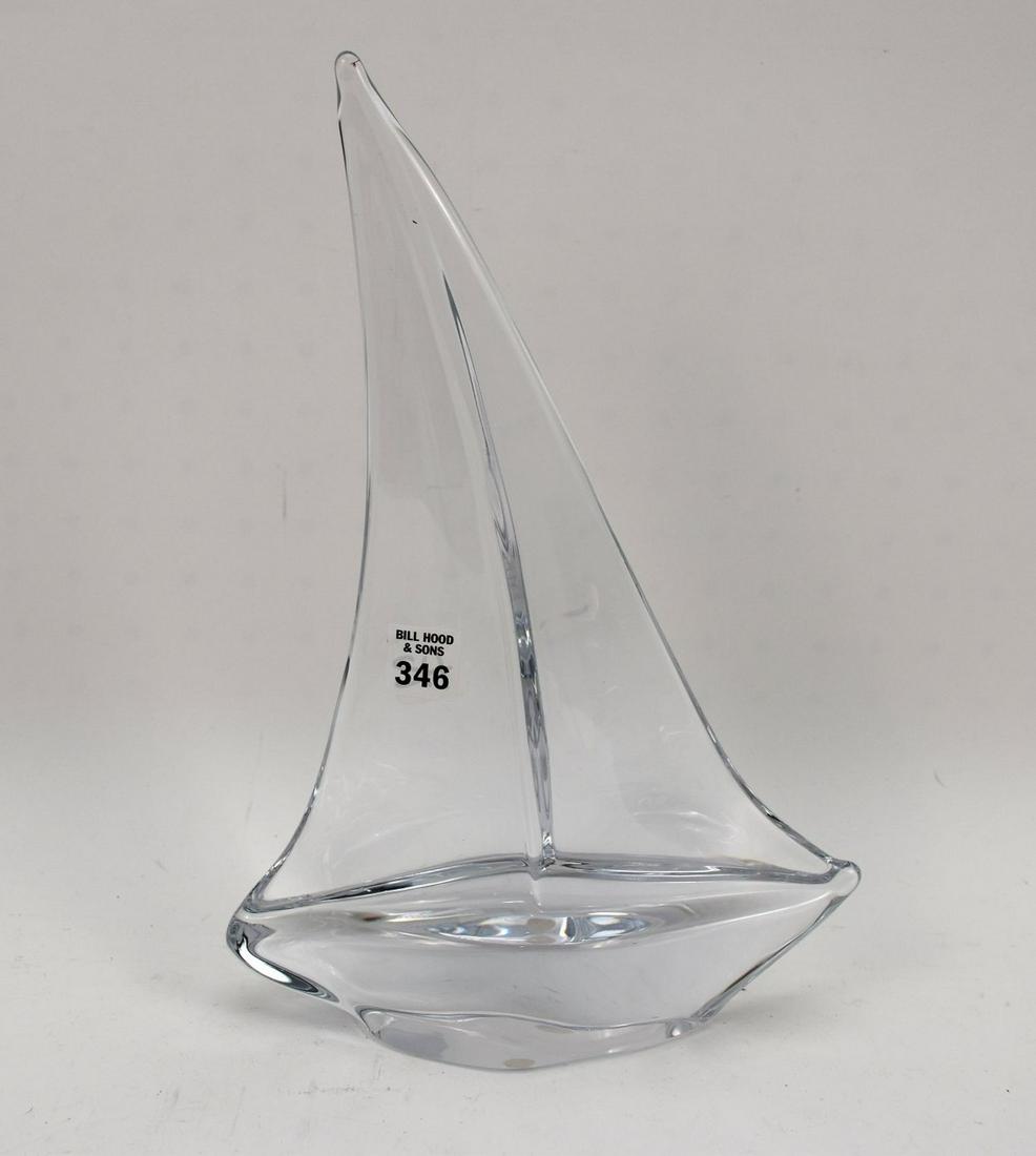 Daum Glass Sailboat, 14"h: Daum Glass Sailboat, 14"h