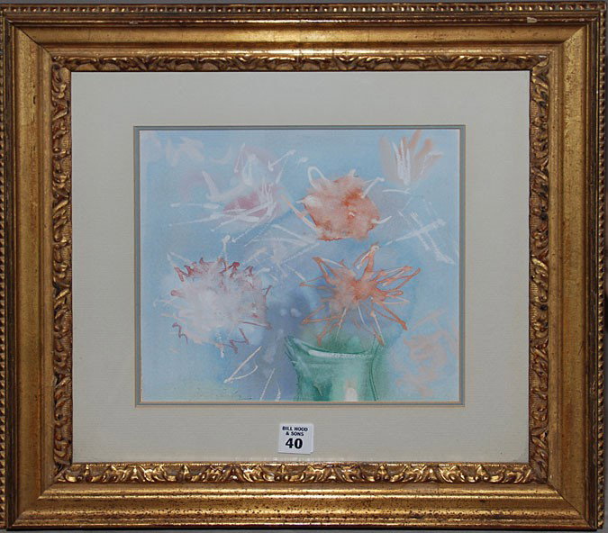 Jean Dufy (FRENCH, 1888-1964) Watercolor Bouquet : Jean Dufy (FRENCH, 1888-1964) Watercolor, "Bouquet de Fleurs", 9-1/2"x9-3/4" comes w/ certificate of authenticity , see images attached