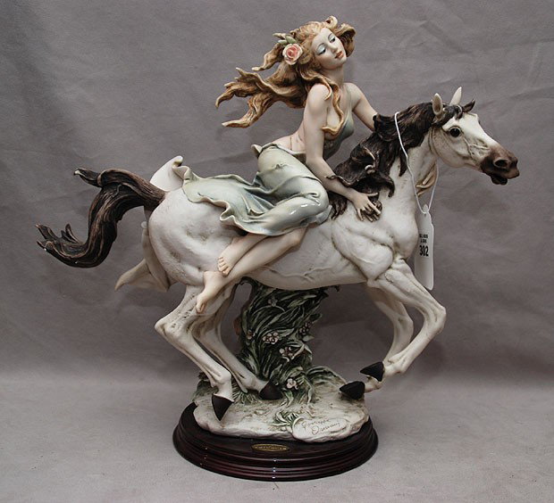 Armani sculpture, model "903/C Liberty" on attache: Armani sculpture, model "903/C Liberty" on attached wood stand, 14"hx16"l