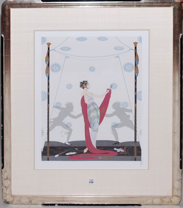 Erté (FRENCH, 1892-1990) lithograph, "The Duel", p: Erté (FRENCH, 1892-1990) lithograph, "The Duel", pencil signed and numbered 128/300 27"x20"sight