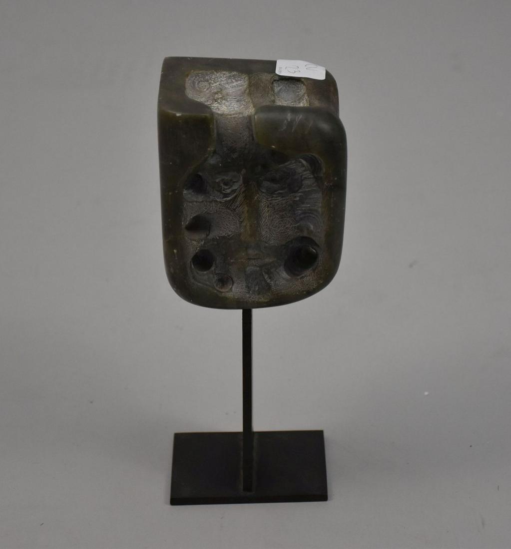 ROBERTO ESTOPINAN (1921-2015) Cuban, 20th Century, Untitled, Carved green hardstone. Signed on base (1 of 4)