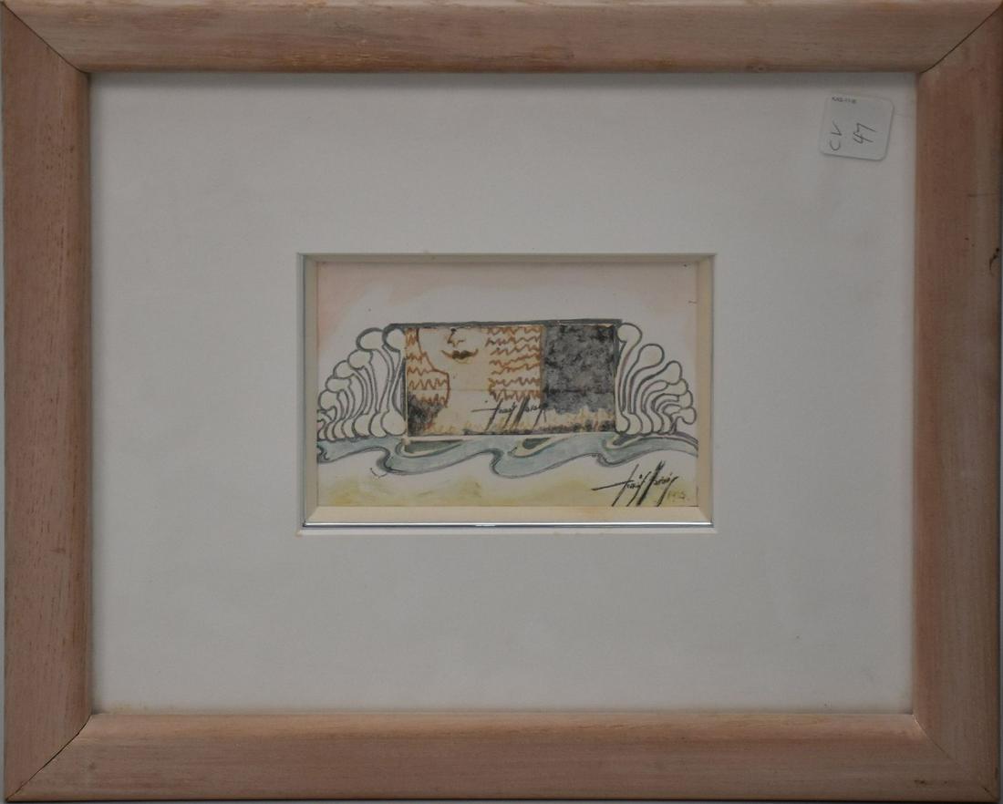 TOMAS MARAIS (1931-2004) Cuban, 20th Century, Untitled, 1998, Mixed media on paper, Postcard H. 5” x (1 of 4)