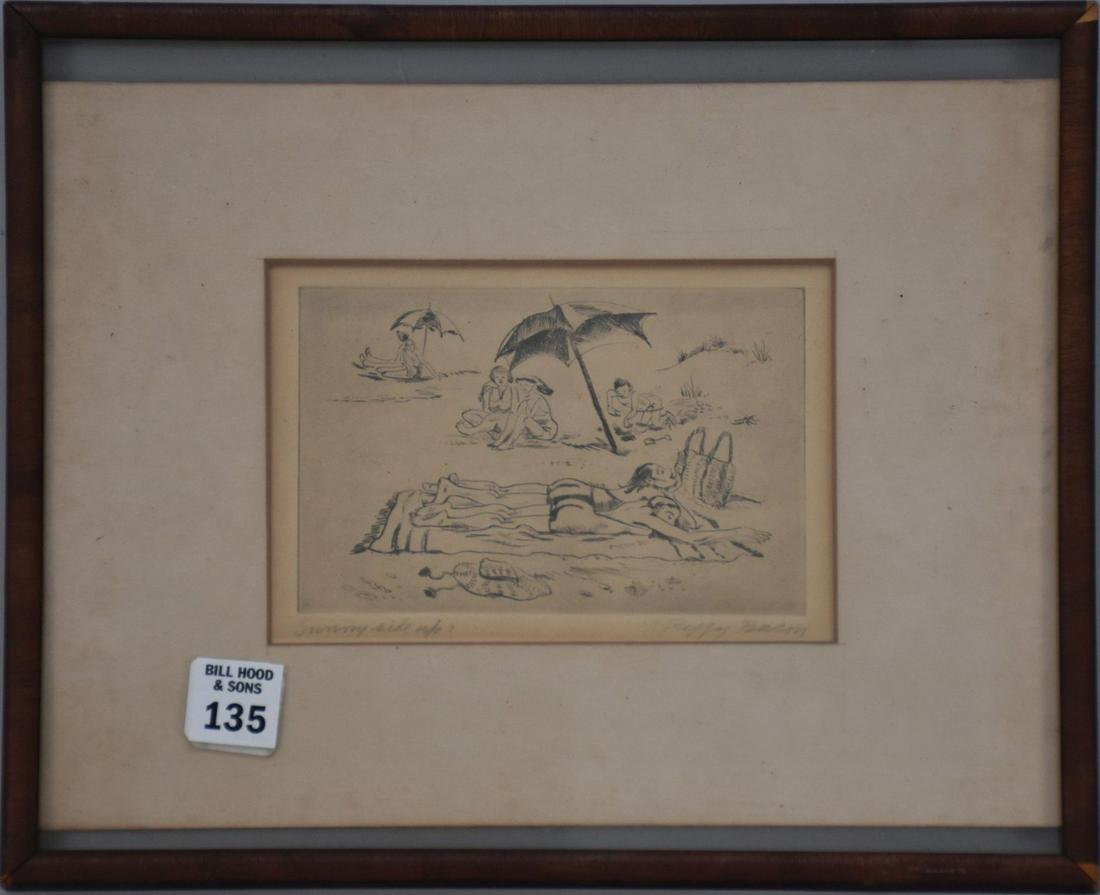 Peggy Brook (Margaret) Bacon (1895 - 1987) "Sunny side up", etching, 4 1/2" x 6 1/2" sight, 10 1/2" (1 of 5)