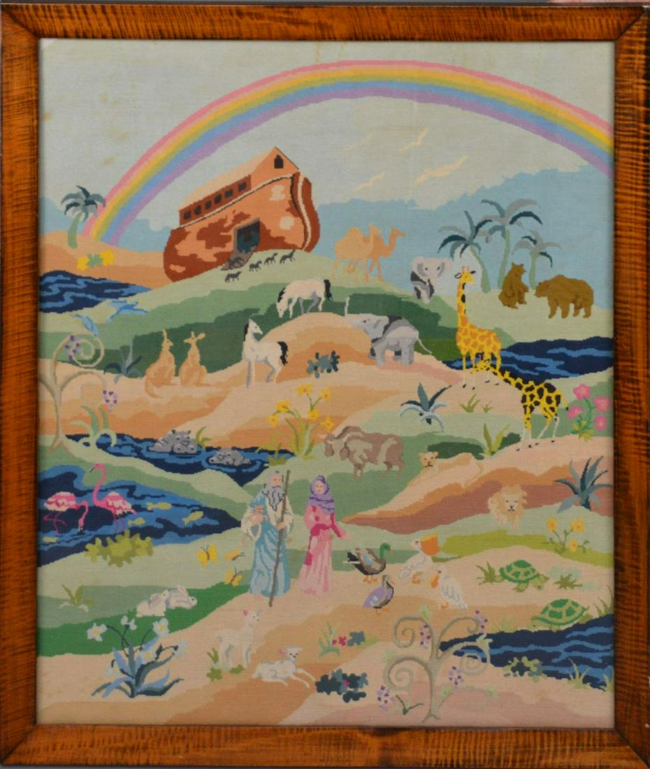 Noah's Ark needlepoint, 29" x 35" unframed, 38" x 32" framed (1 of 7)