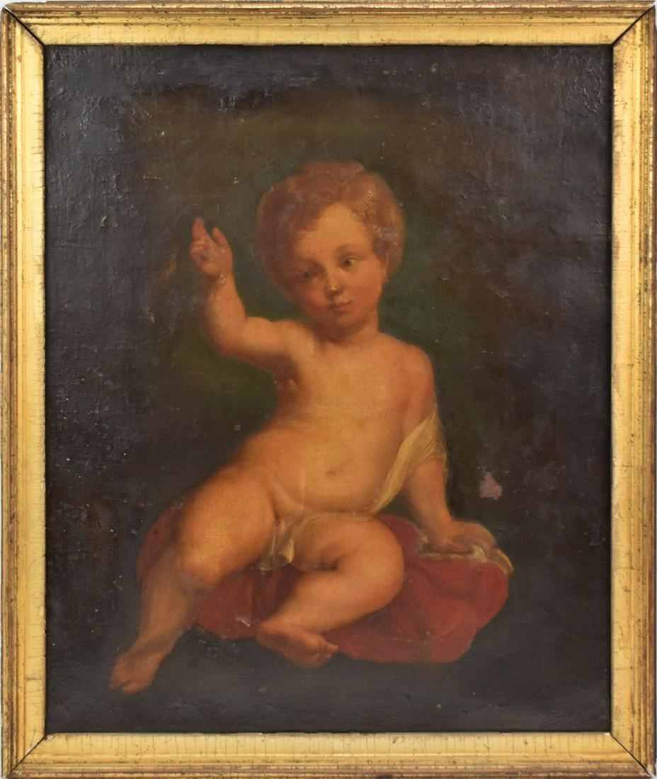 Italian School Oil on Canvas, Figural Putti, c. 19th Century - dimensions: canvas - 25 1/2" x 21 (1 of 7)