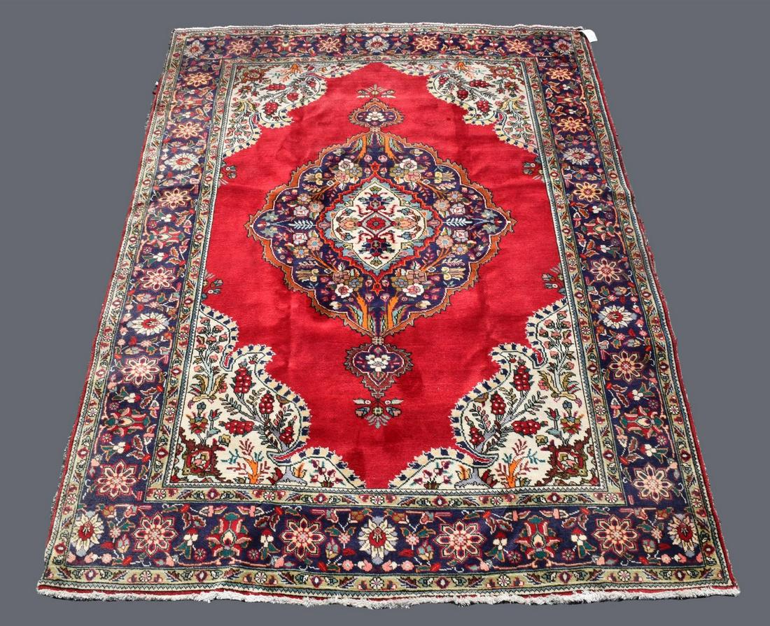 Tabriz Carpet, 8' x 11'2" (good condition, wear on sides & fringe) (1 of 5)