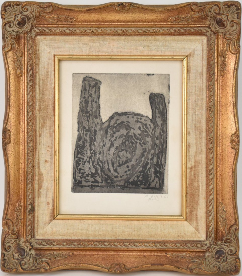 ANTONIA EIRIZ (1929 â€“ 1995) Cuban, 20th Century, Untitled, 1967, Print aquatint: ANTONIA EIRIZ (1929 â€“ 1995) Cuban, 20th Century, Untitled, 1967, Print aquatint H. 7.5” x W. 6”