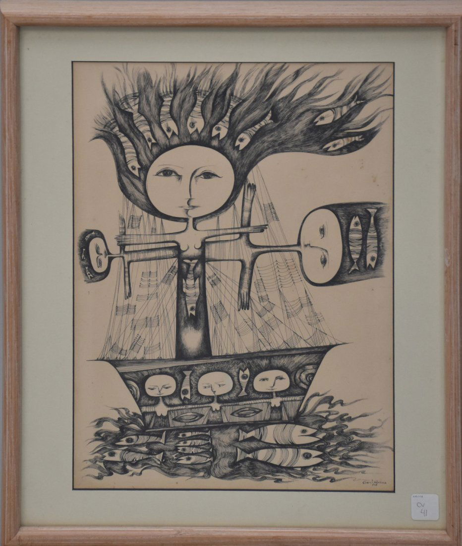 CLARA LEDESMA (1924 â€“ 1999) Dominican, 20th Century, Untitled, 1968 (1 of 3)