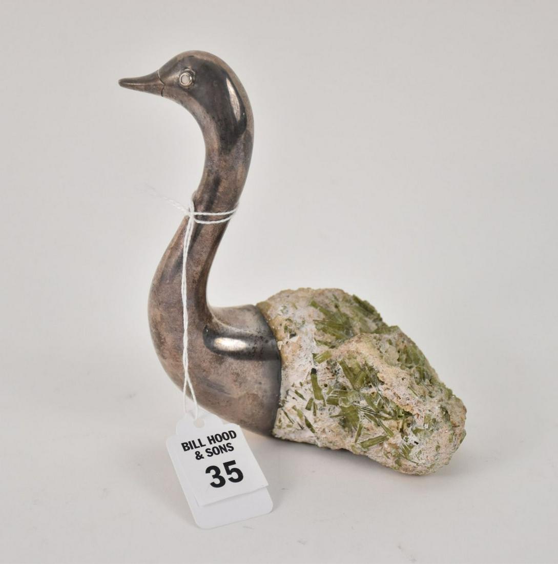 Grupo Gal (Brazilian) Sterling Bird Sculpture - A Grupo Gal sculpture of a sterling silver bird with (1 of 6)