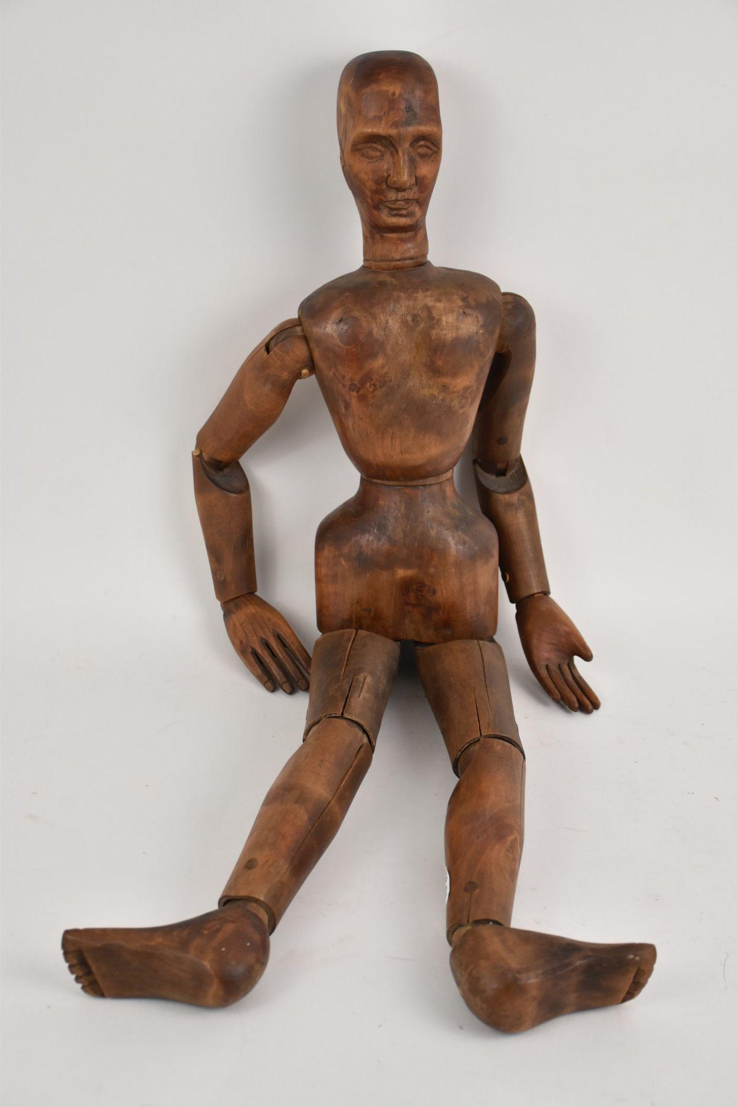 Wooden Artist Fully Jointed Mannequin Doll, 32 1/2"h (1 of 4)