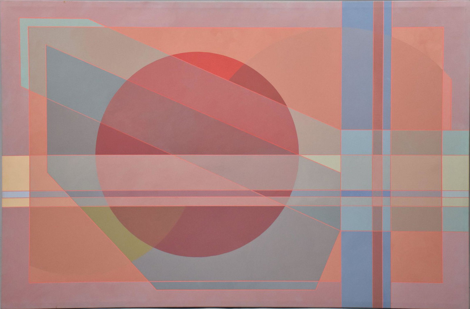 Large Modern/contemporary Painting signed illegibly, Baron '78? on reverse, oil on canvas, 55 x 36 (1 of 3)