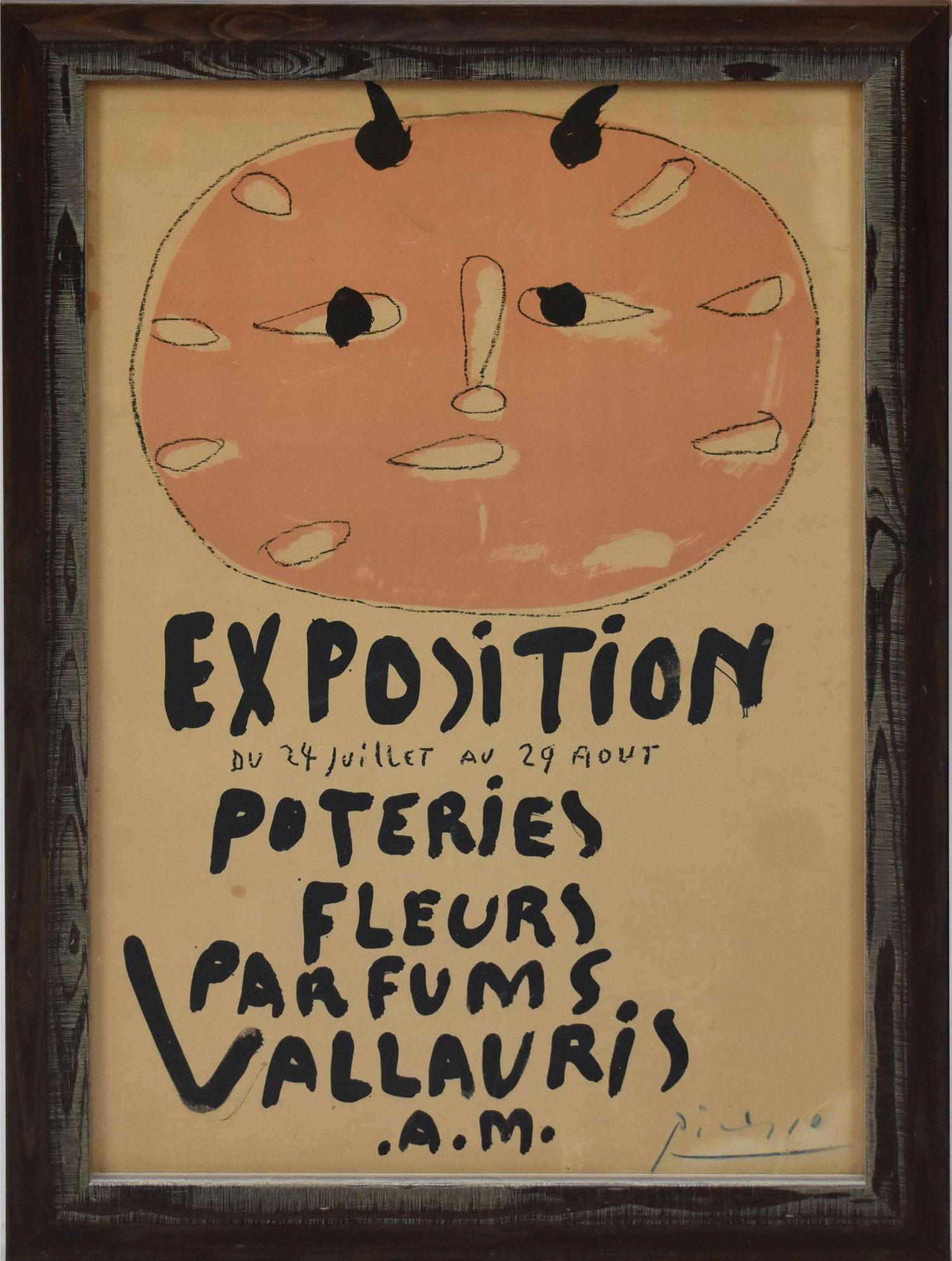 PICASSO 1948 EXPOSITION VALLAURIS SIGNED POSTER - Lithograph Poster for Poteries, Fleurs, Parfums, (1 of 4)