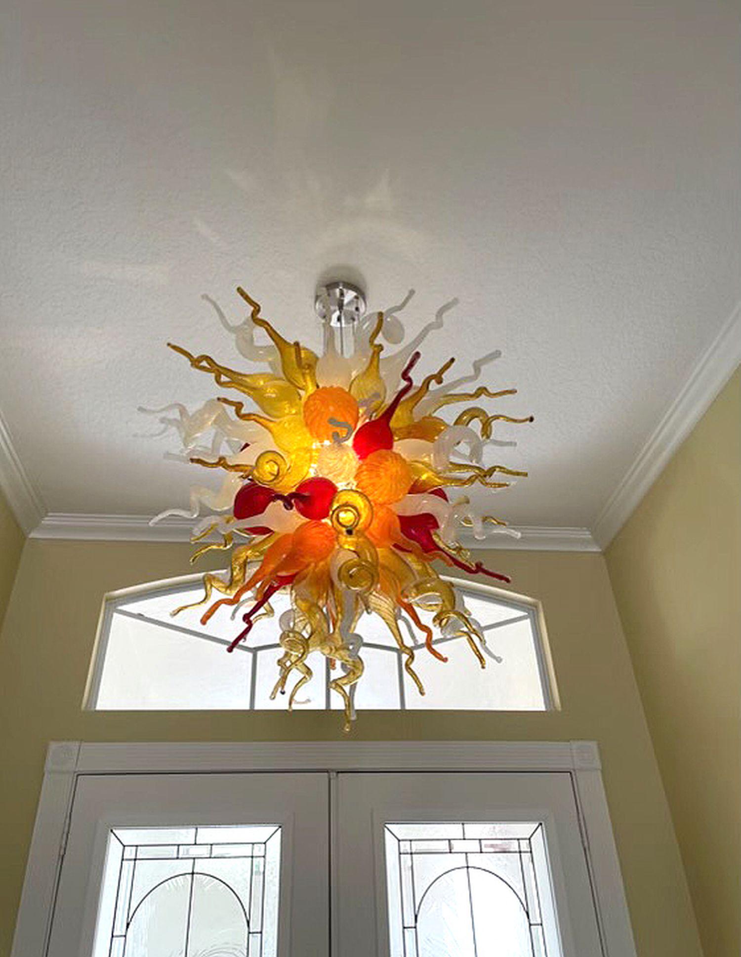 Art Glass multi colored Chandelier after Dale Chihuly (1 of 1)
