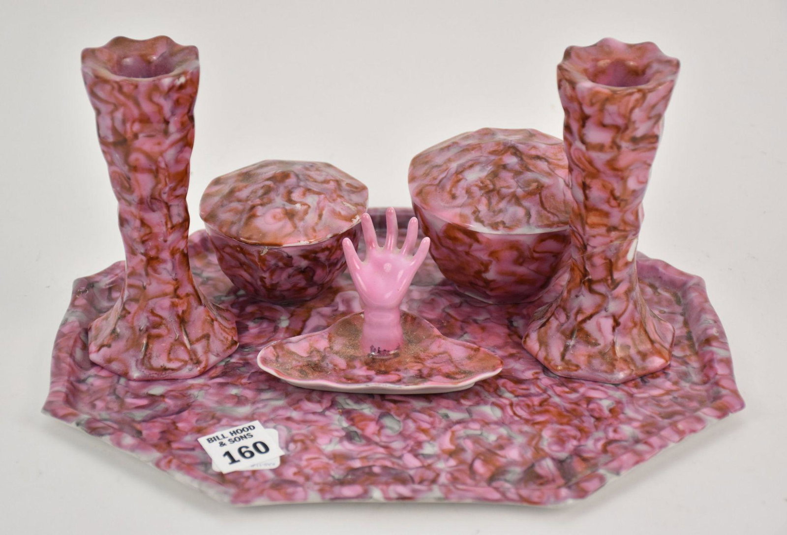 6 pc Czech Dresser Set AND Brush with enameling (1 of 6)