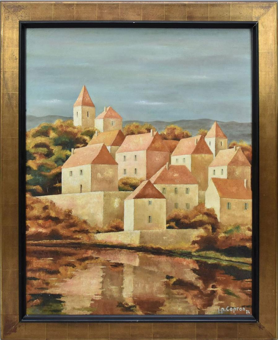 JEAN-PIERRE CAPRON (20th Century French 1921-1997 Oil on canvas, Landscape with cluster of stone, (1 of 7)