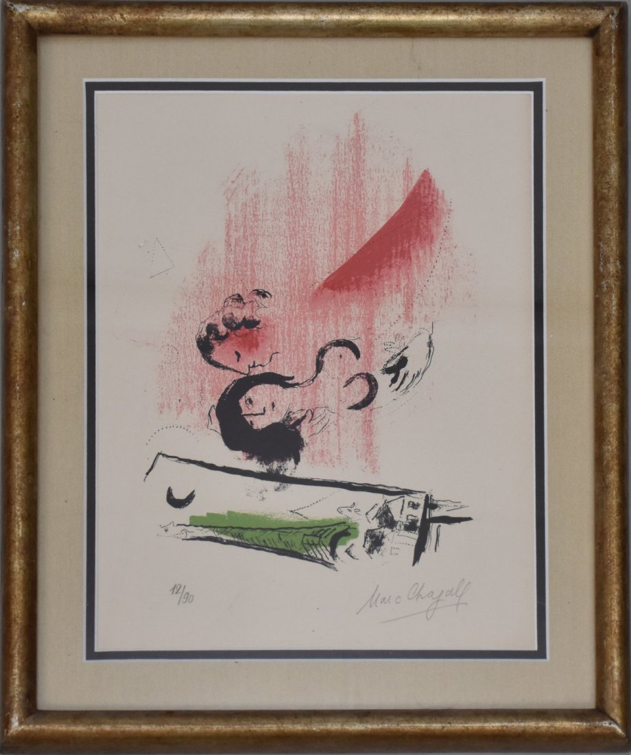 Marc Chagall (FRENCH-RUSSIAN 1887â€“1985) lithograph, man and woman (1 of 3)