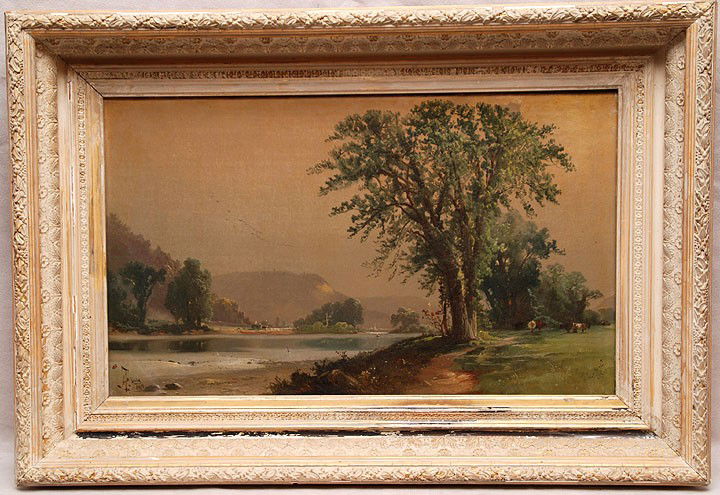 Douglas Arthur Teed (AMERICAN, 1863-1929) oil on c: Douglas Arthur Teed (AMERICAN, 1863-1929) oil on canvas, monogrammed DAT dated July 1884, 12"x20"