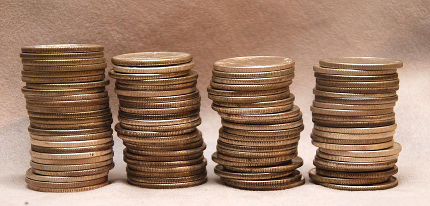 92 Kennedy half-dollars, incl; 21 (1964), 3 (1965): 92 Kennedy half-dollars, incl; 21 (1964), 3 (1965), 4 (1966), 31 (1967), 27 (1968) and 6 (1969), these coins were in rolls of 20 for 40 years (these rolls were opened 9.13.11 and now are loose in bagg