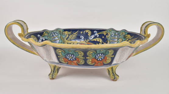 Italian Pottery Centerpiece, 10"h x 22"w: Italian Pottery Centerpiece, 10"h x 22"w