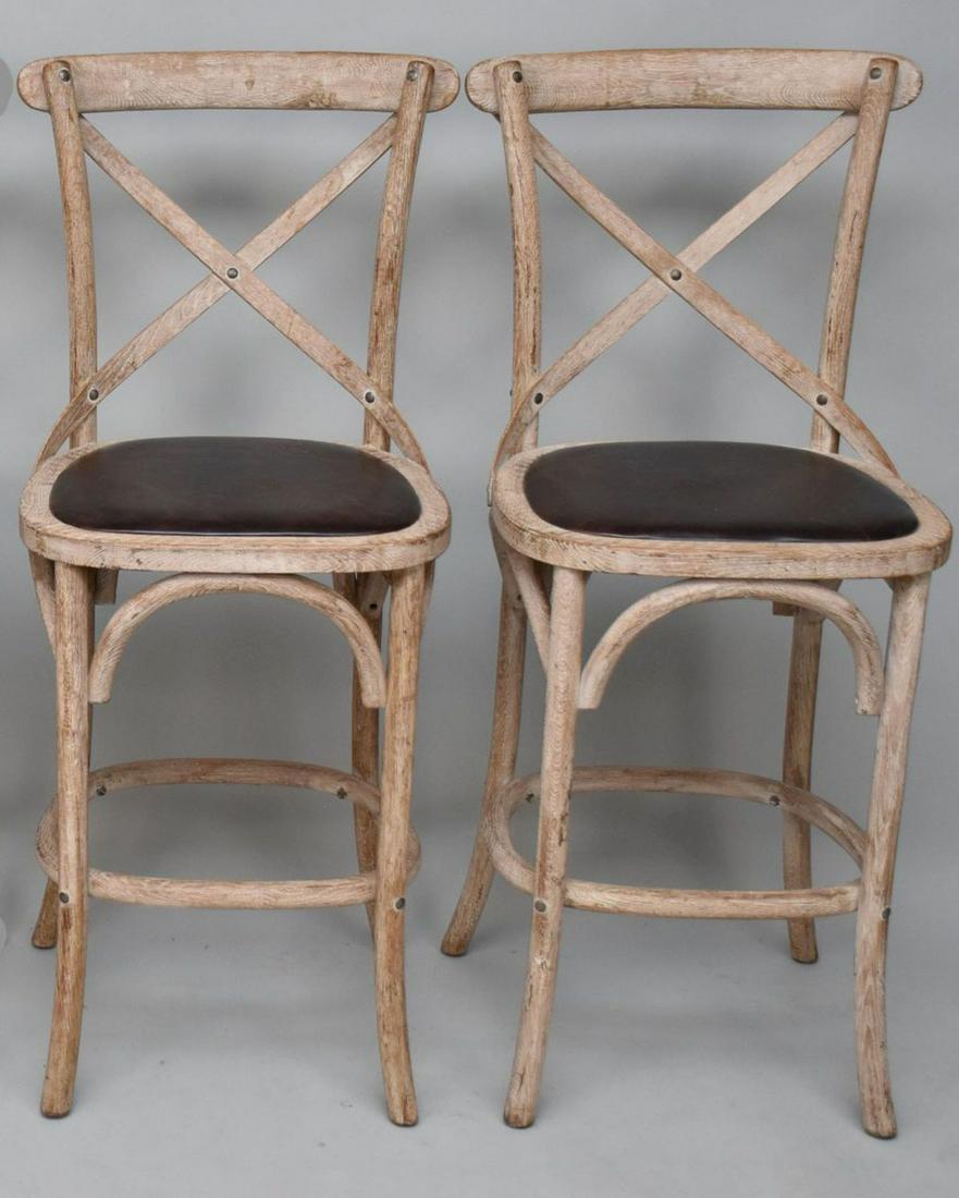 2 Restoration Hardware White Washed Barstools (1 of 4)