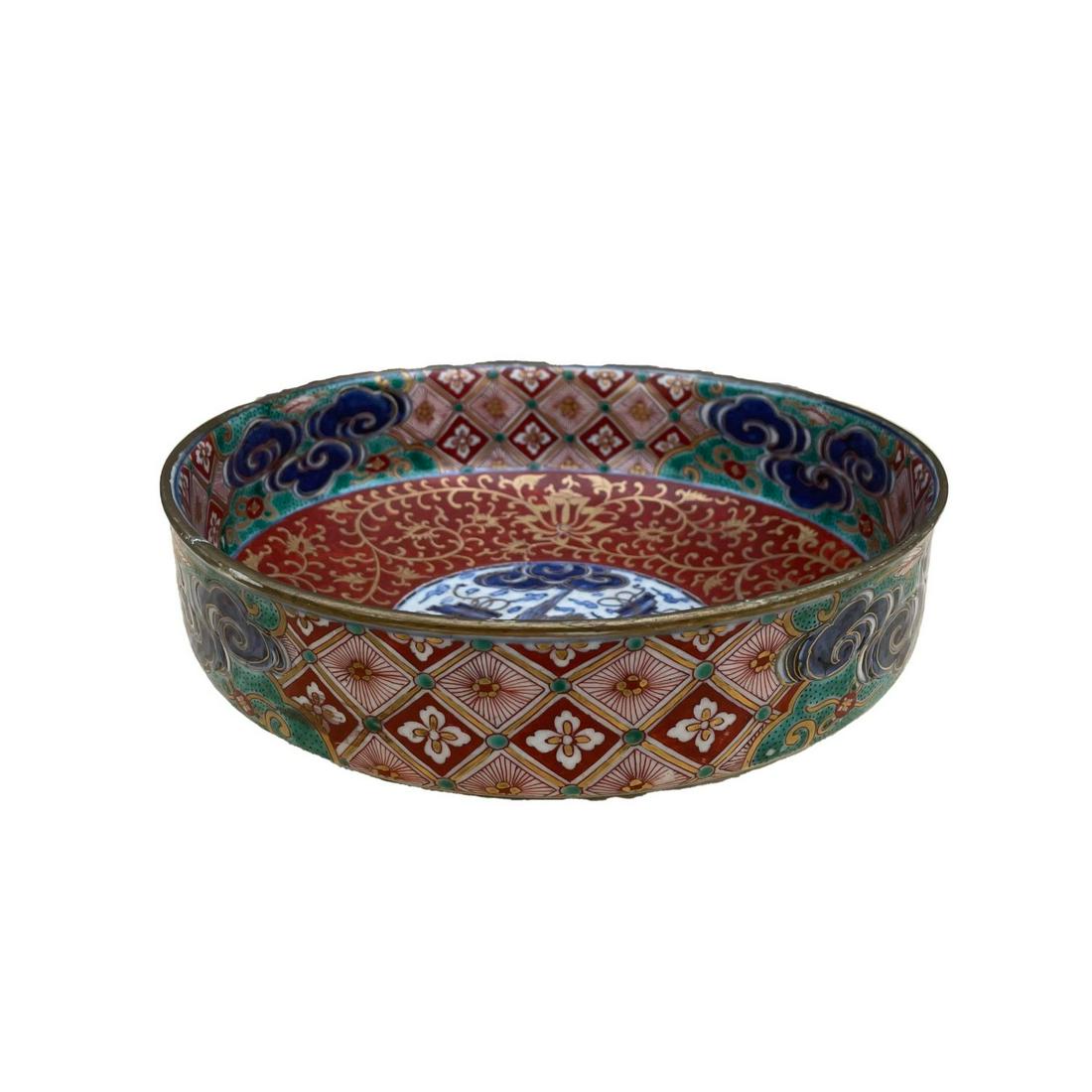 Antique Japanese Meiji Period Imari Bowl, 9.5W × 9.5"D × 3.5"H, Excellent condition. Wear consistent: Antique Japanese Meiji Period Imari Bowl, 9.5W × 9.5"D × 3.5"H, Excellent condition. Wear consistent with use and age."