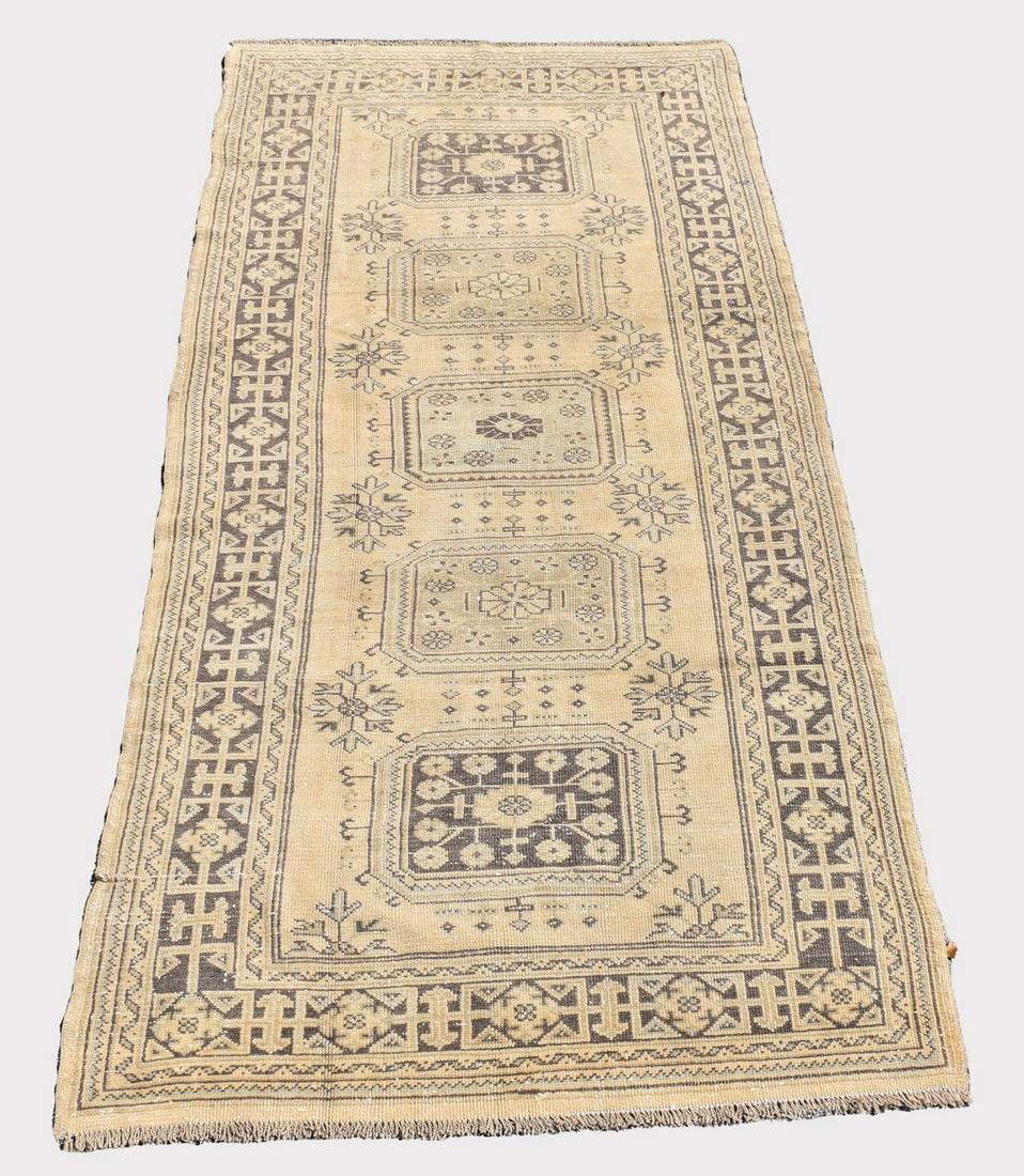 Oushak Rug / Carpet, faded normal wear for age, 4.9 x 10.6 (1 of 3)