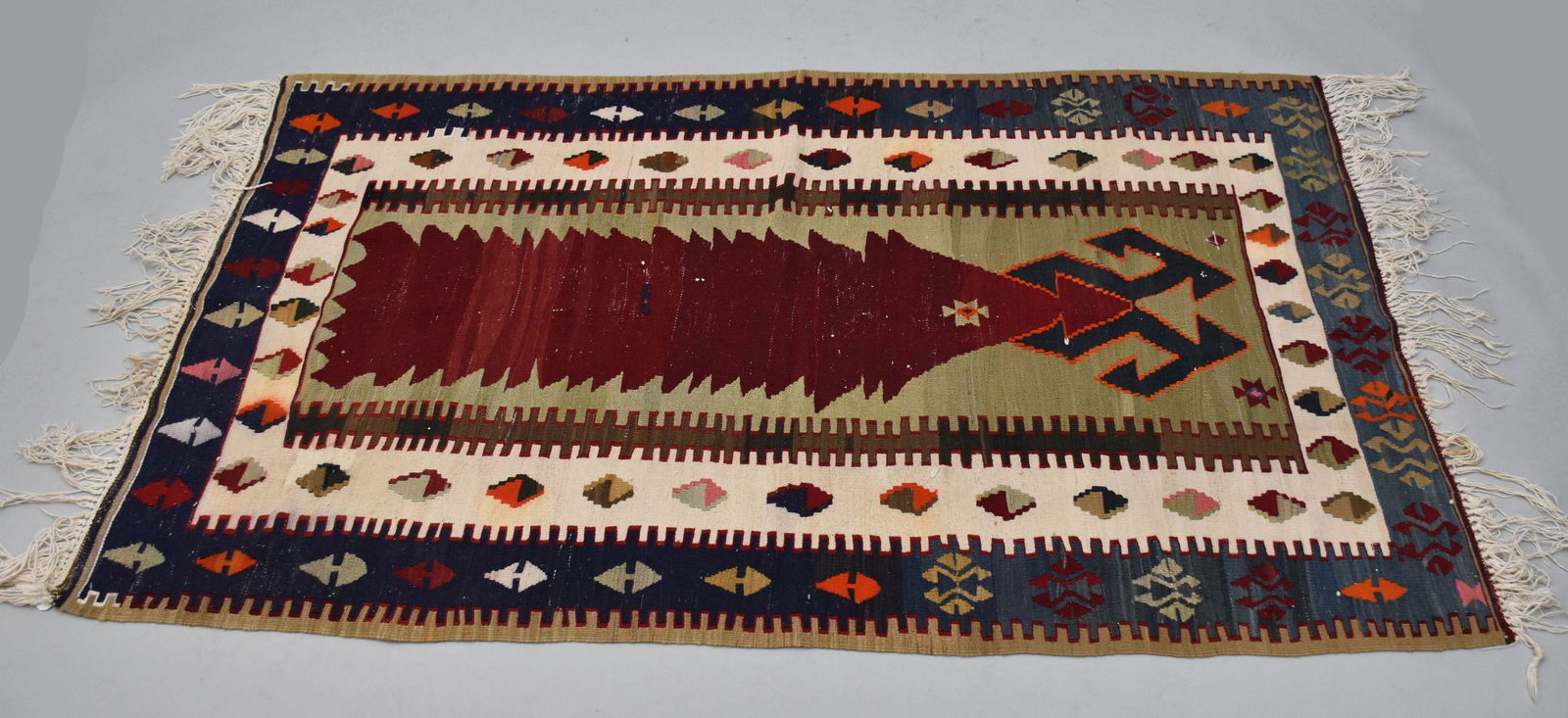 Semi Antique Kilim flat weave Rug / Carpet - 3.6 x 6 feet (1 of 4)