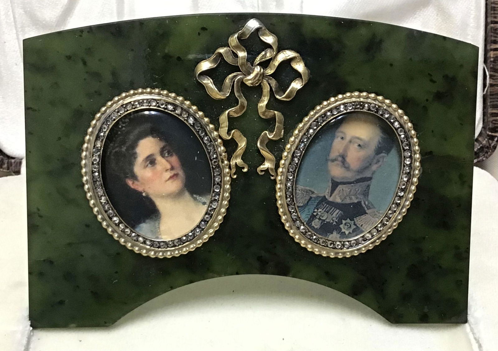Russian Antique Jade 84 Silver Rose Cut Diamond Picture FrameBeautiful Antique Russian Jade 84: Russian Antique Jade 84 Silver Rose Cut Diamond Picture FrameBeautiful Antique Russian Jade 84 Silver rose cut diamond picture frame 4 inches 2-1/2 inches width, stamped 84 and maker marks.