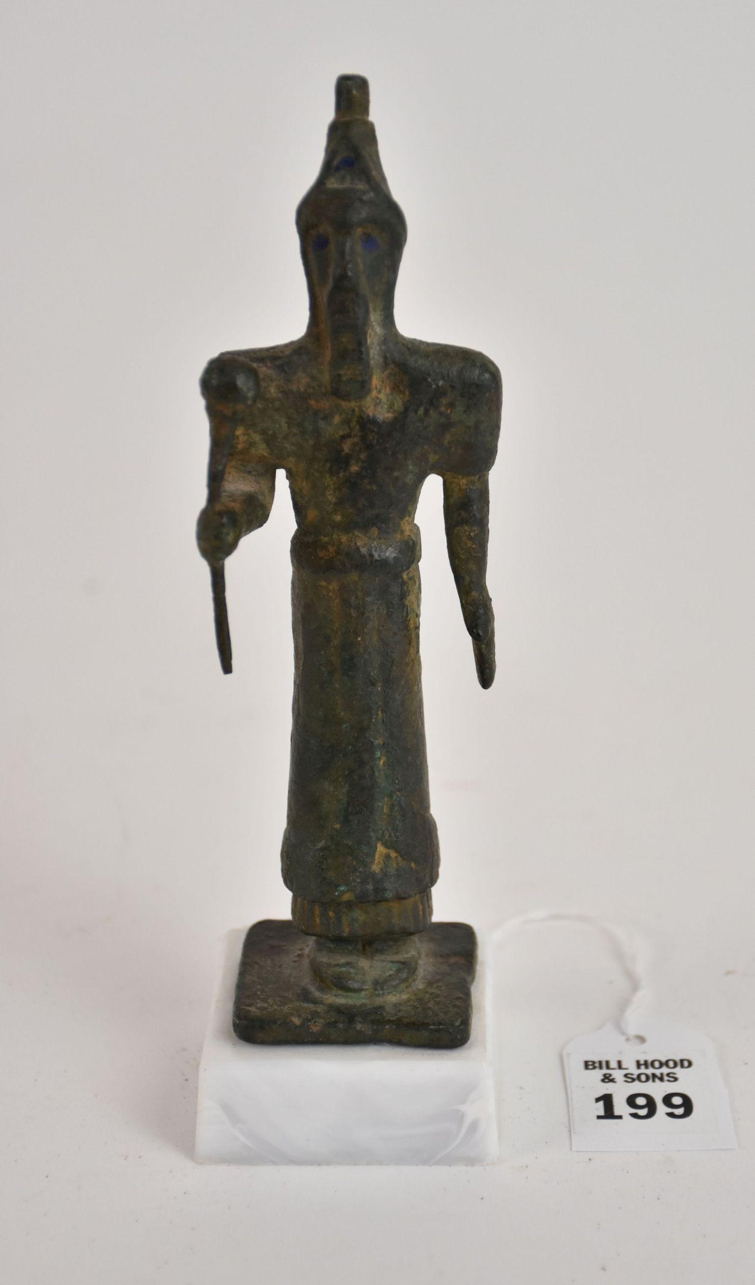 An Anatolian Bronze Figure of Bearded Deity - Iron Age. Near East, Possibly Canaanite or from (1 of 5)