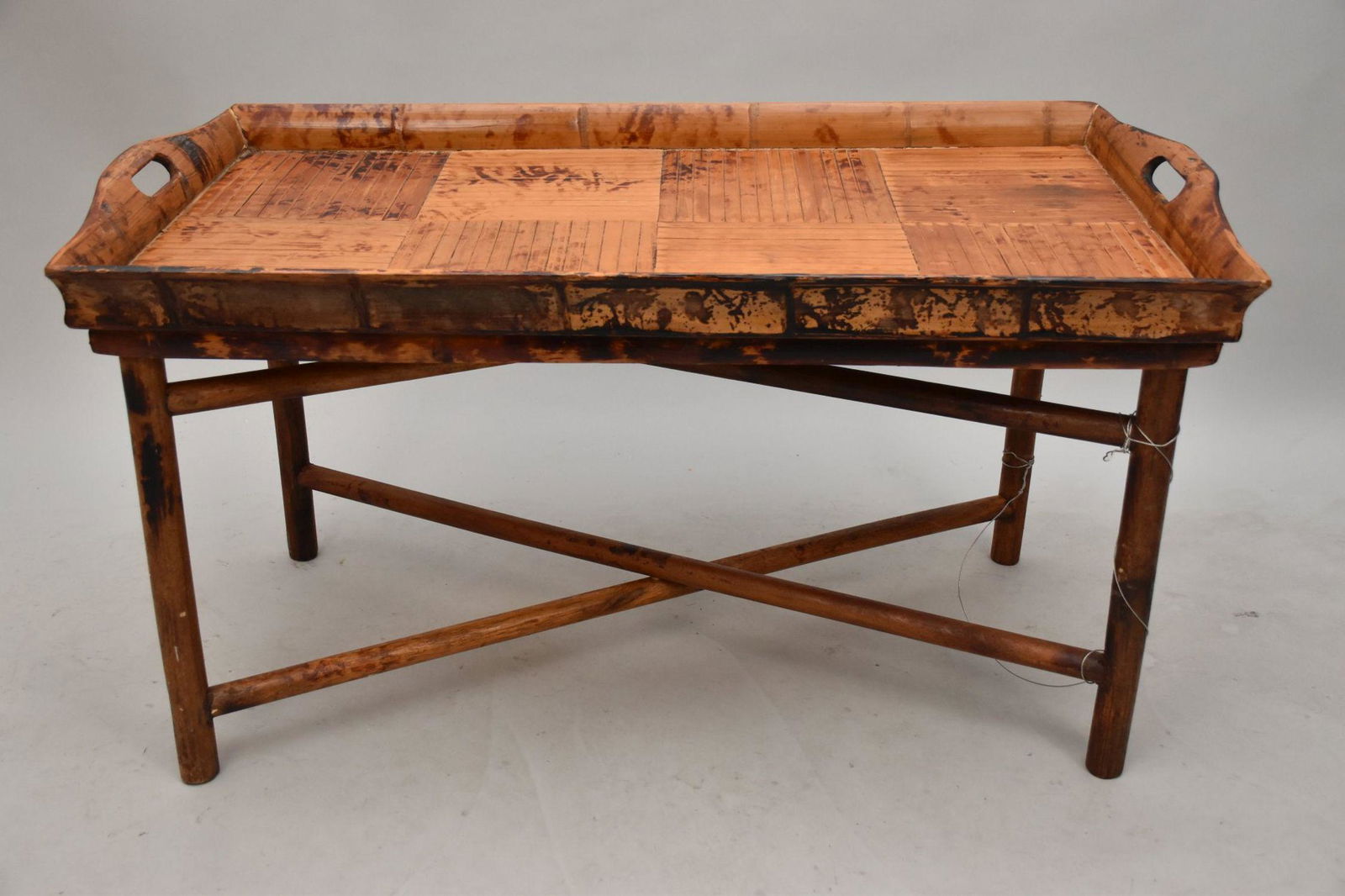 2pc. Bamboo Tortoise Color Removeable Tray on Stand, 24"L x 19"d (1 of 5)