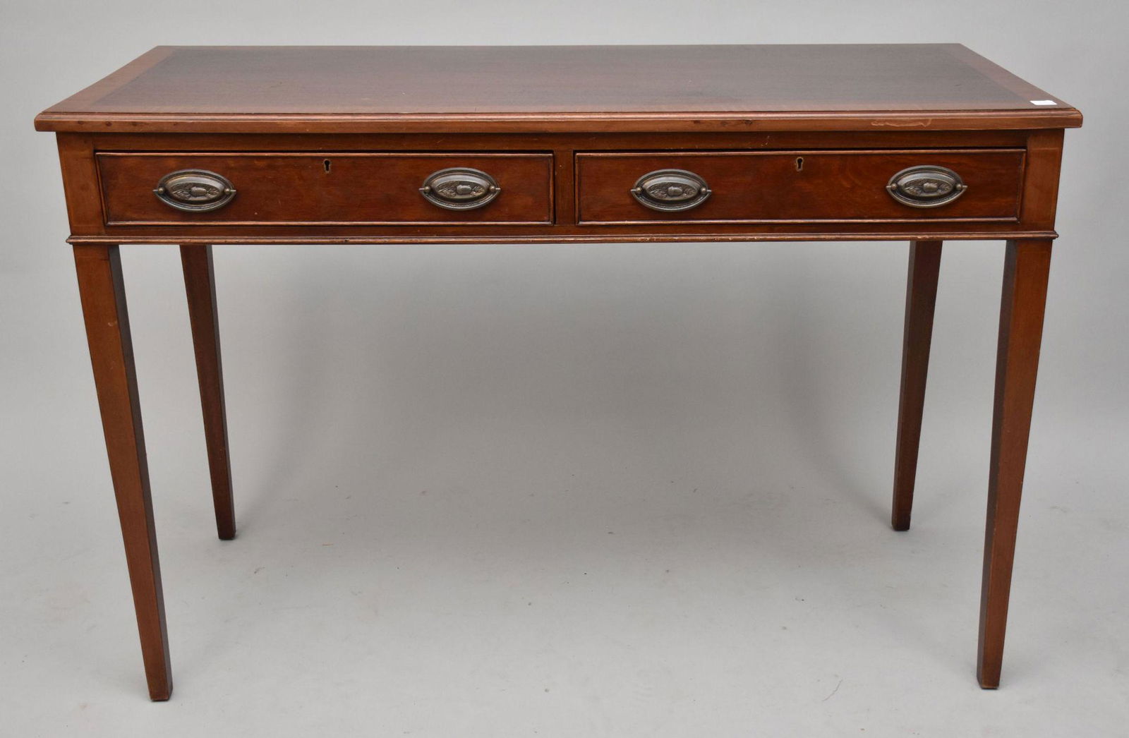 Mahogany Console Table with 2 Side by Side Drawers, 32"h x 48"w x 21"d (1 of 6)