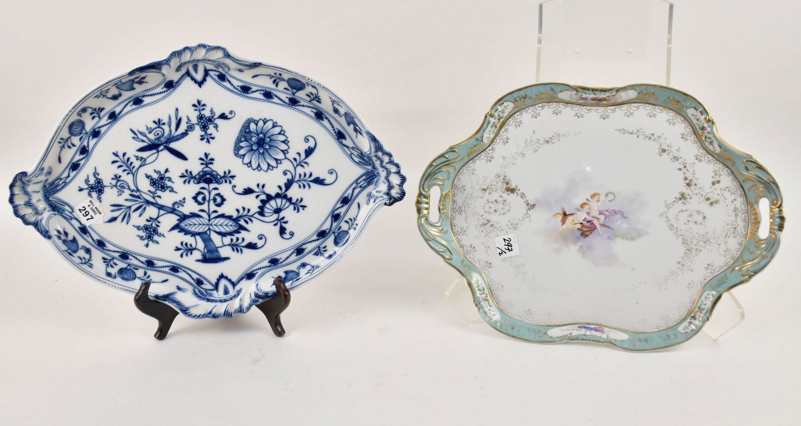 Meissen Blue Onion Platter and Dressing Tray with Angels (1 of 6)