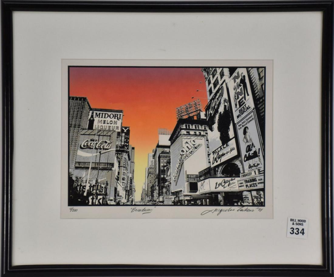 Jacqueline Tuteur, "Broadway" original serigraph, numbered 4/200, titled and signed Jacqueline (1 of 4)