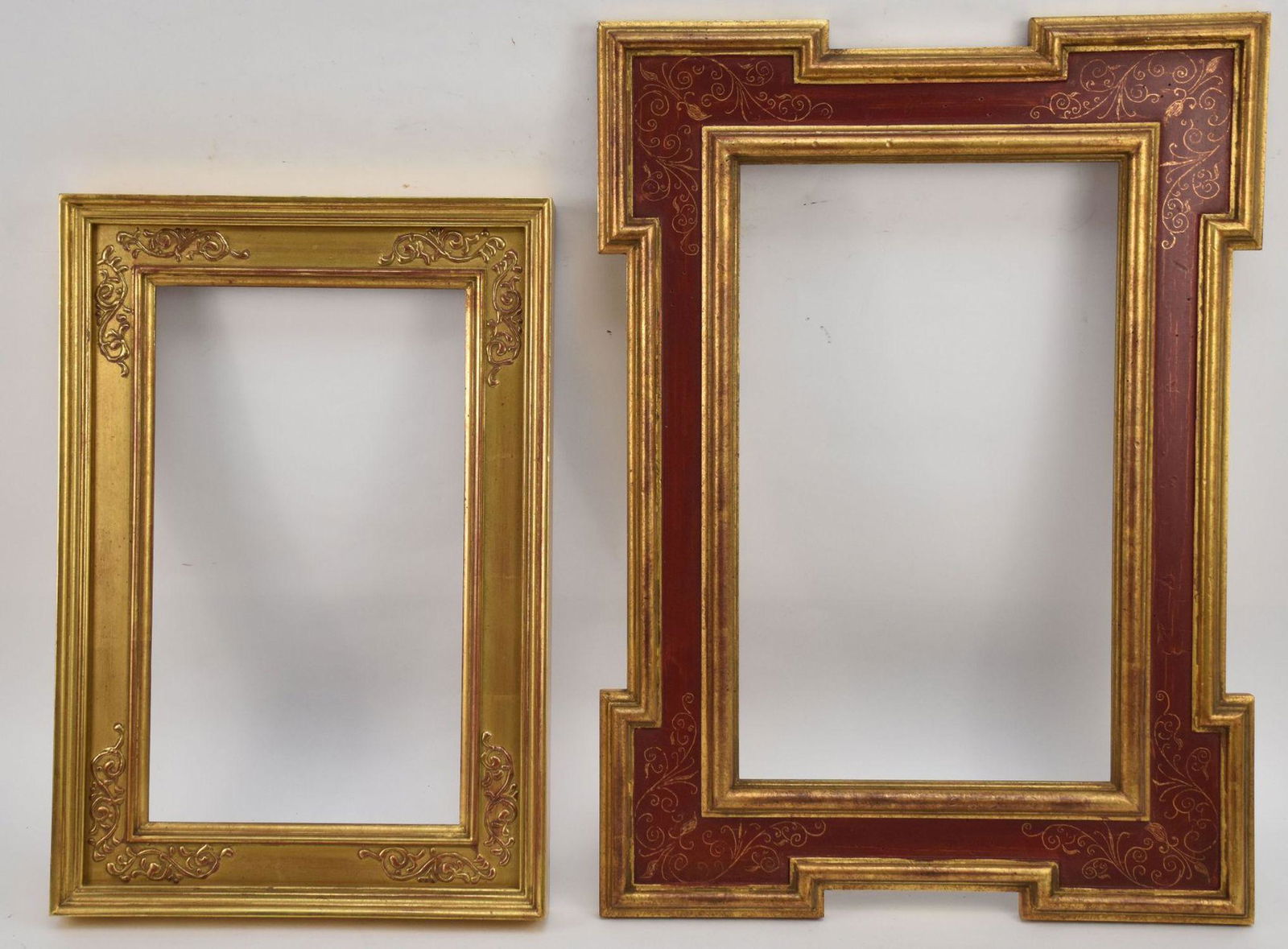 2 FRAMES: Gala museum frame American ca. 1980 Gilt wood  13x19 in.  rabbet 9 1/4x 15 ¼ inches. Sold (1 of 4)