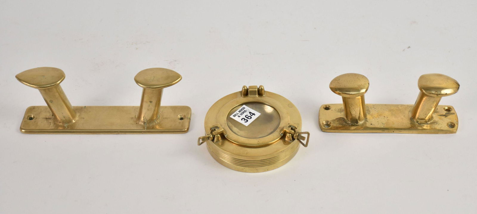Marine group of 3 Italian gilt bronze 2 cleats & 1 ashtray, ca. 1970 (1 of 3)