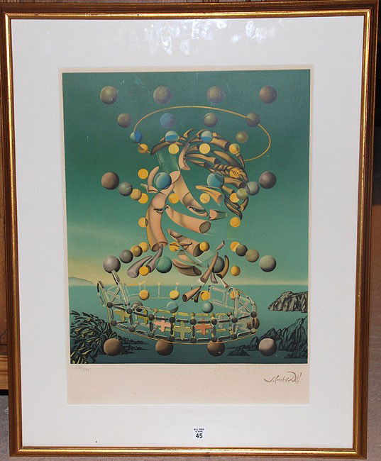 Salvador Dalí (SPANISH, 1904-1989) Lithograph, 250/: Salvador Dalí (SPANISH, 1904-1989) Lithograph, 250/295, stamped lower right, blind stamp, 25"x18"sight