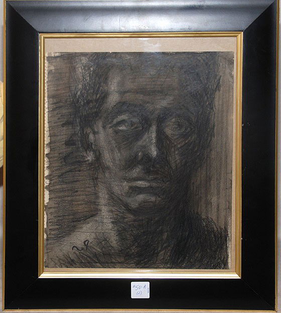 2 Peter Hurd (American 1904 - 1984) Charcoal Draw: 2 Peter Hurd (American 1904 - 1984) Charcoal Drawings of Young Men, 8"x10" & 12"x10"