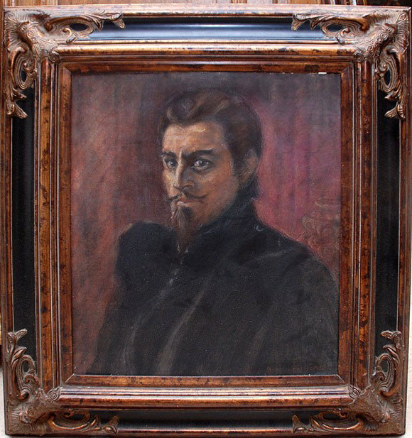 James Montgomery Flagg (American 1877 - 1960) Ill: James Montgomery Flagg (American 1877 - 1960) Illustrator: Pastel on cardboard, Portrait of John Barrymore as Prince Paul Chegodieff in MGM film "Rasputin and the Empress" 1932