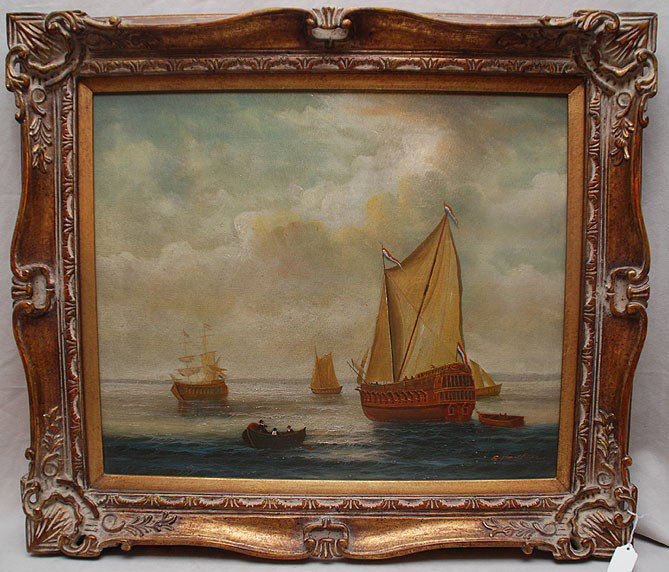 Continental School 20th Century Decorative oil on : Continental School 20th Century Decorative oil on canvas signed E. Porterier, 20"x24"