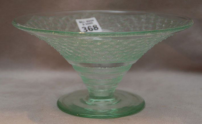 Daum Nancy France green footed crystal bowl/candy: Daum Nancy France green footed crystal bowl/candy dish