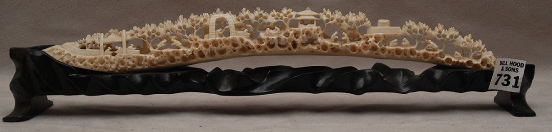Chinese intricately carved bridge, 14"long: Chinese intricately carved bridge, 14"long