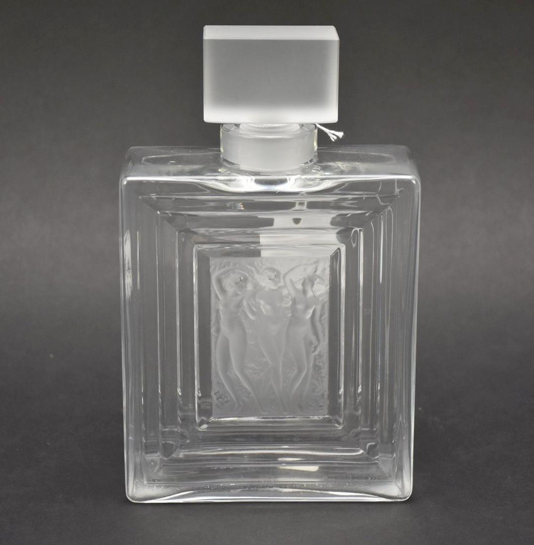 Lalique France Duncan Perfume Bottle with Stopper, 8"h x 4 3/4"w (1 of 5)