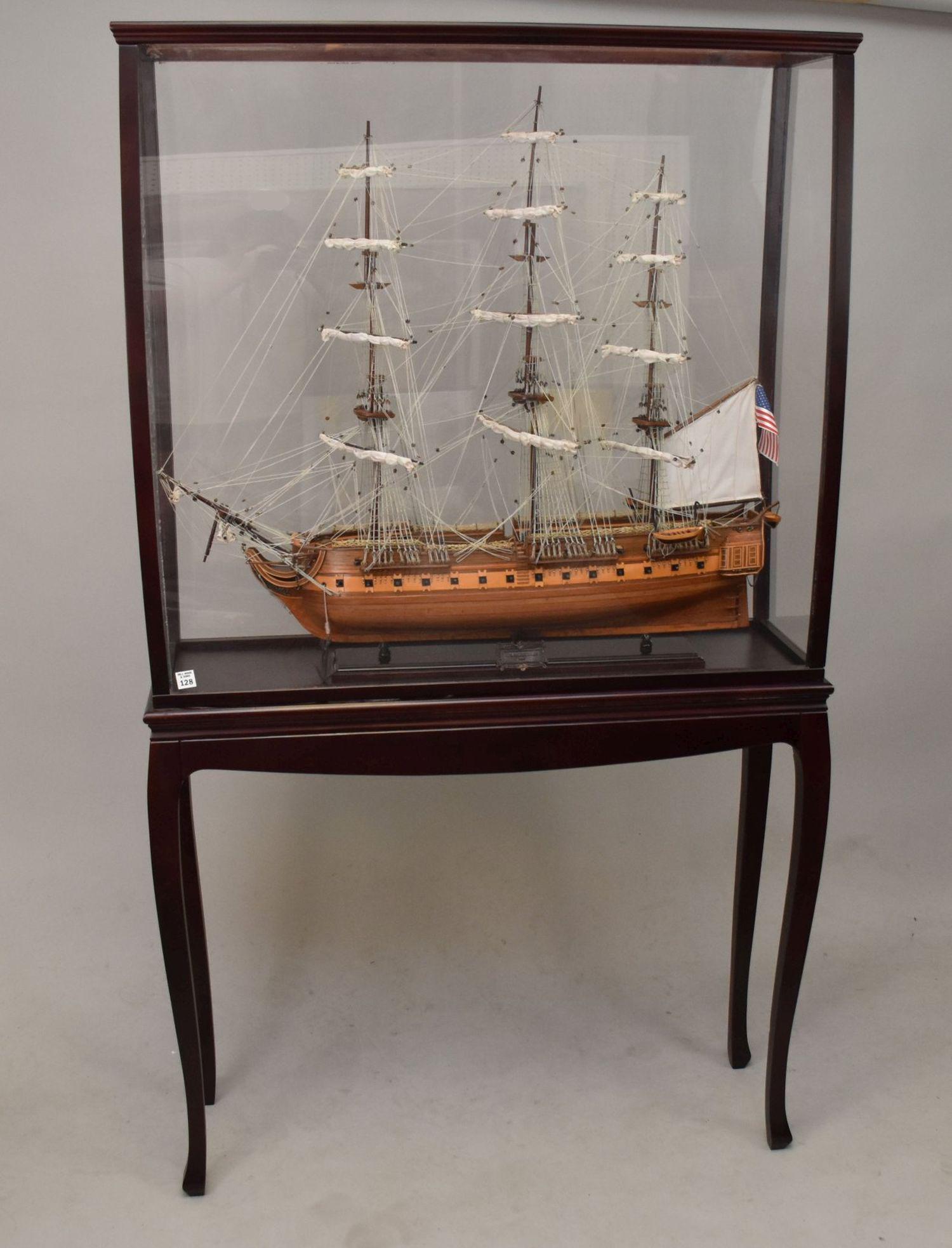 Ship Model, USS Constitution, Custom Tall Case, 69h x 39w x 13d inches (1 of 10)